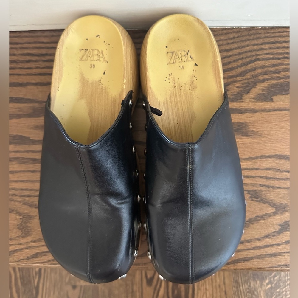 Zara black clogs size 39 - Picture 2 of 6